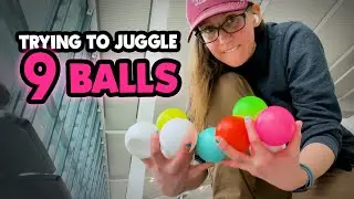 Trying to JUGGLE 9 BALLS + Airport Security TIPS