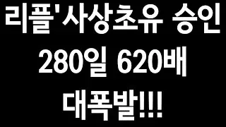 리플'사상초유의 승인'.대박!!.280일620배대폭발
