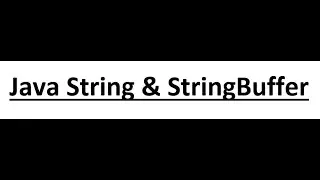 Java Module 4 | String and StringBuffer