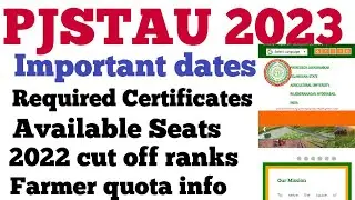 PJTSAU 2023 Agriculture Courses Counselling information | TS EAMCET 2023 BIPC COUNSELLING