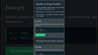 Double or Single Quotes in PHP? #php #phptutorialinhindi #shorts