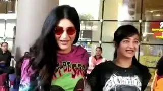 Shruti  Hassan and Akshra Hassan spotted at Airport