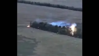 Russian drone uses thermite on Ukrainian position.
