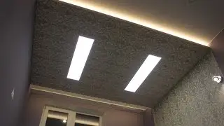 Ремонт квартир в СПб. Монтаж потолочного короба с подсветкой и LED панелями. Пальмира Дом
