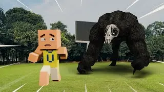 Upin Main Temple Run In Real Life! (Minecraft Animation)
