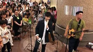 許廷鏗(Alfred) + 吳林峰 + JL李冠傑《青春頌、停半分鐘聽一闋歌、海闊天空》@銅鑼灣快閃時代廣場Busking (City Echo)