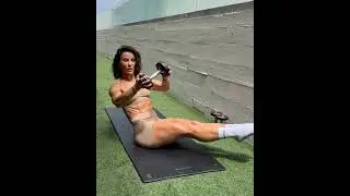 abs training at home with dumbbell #core #abs #abswork #corepower #corework #fitness