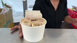 Singapore Street Food - Chilled Plate Chocolate Ice-Cream.