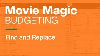 Movie Magic Budgeting - Find and Replace