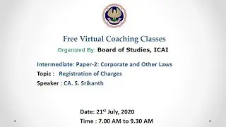 Intermediate: Paper-2: Corporate and Other Laws: Morning session- 21.07.2020