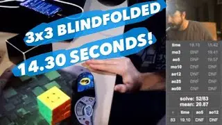 3x3 Solved Blind in 14.30 Seconds (PB)