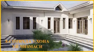 8 сотих ер майдонида 7-хона уй чизмаси