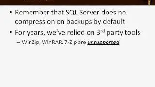 Backup Compression and Security