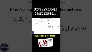 Find the average of first 95 odd numbers #maths #mathtricks #average #series #shorts