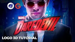 Cinema 4D + Photoshop Tutorial | Daredevil Logo 3D Super Fácil | Super Easy