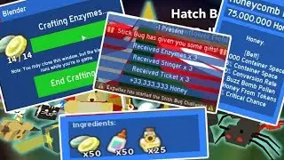 CRAFTING NEW OP BELT, GETTING 33,333,333 HONEY FOR FREE FROM STICKBUG?! (Bee Swarm Simulator)