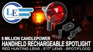 5 Million Candlepower Handheld Rechargeable Spotlight - Red Hunting Lens - 5