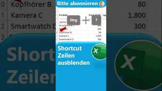 Excel-Profi-Trick: So blendest du Zeilen im Handumdrehen aus! 🚀 #ShortcutHacks #ExcelTipps