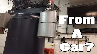 CAR MUFFLER + COMPRESSOR INTAKE = QUIET!