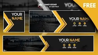 FREE PACK CHANNEL: BLACK AND YELLOW | YOUTUBE BANNER, LOGO AND TWITTER HEADER #10 + [Free Download]