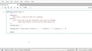 Programming the text_clean Function