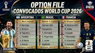 2026 WORLD CUP SQUAD OPTION FILE / INSTALLATION - PES 2017 T99 PATCH V20