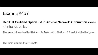 Updates to EX457 Ansible Certified Network Automation Specialist -  Caution! These are outdated now