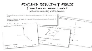 Video 01 How to find resultant force of two or three forces (without drawing vector diagram),