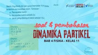 Balok 2 kg ditarik dengan gaya mendatar 10 N pada lantai licin dari keadaan diam. #fisikakelas11