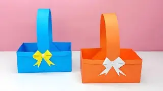 How To Make Easy Paper Basket |DIY MINI PAPER BASKET| How To Make A Paper Basket With Handle.