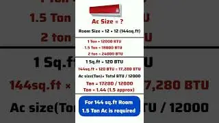 Ac size calculation for room @electricalworklearneasy 