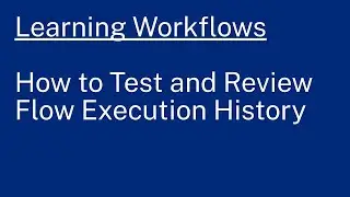 Learning Workflows: How to Test and Review Flow Execution History