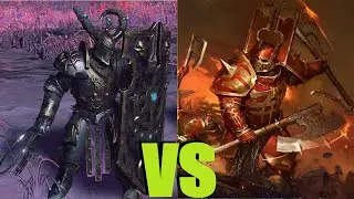 Избранные Слаанеша(адские плети) vs Избранные Хорна(парное оружие)Total War Warhammer 3-тесты юнитов