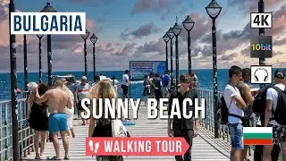 Bulgaria Sunny Beach Walk Summer 2024 🇧🇬 Flower street, Promenade 🚶‍♂️4К 🎧 Ambient Sounds
