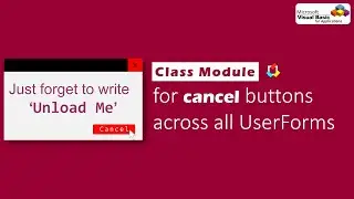 VBA Class module for cancel buttons across all userforms