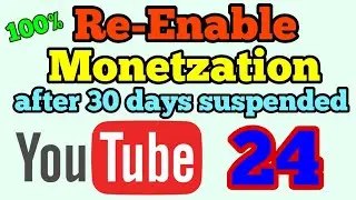 Re-Enable || Monetization || In 24 Hours || Full Process || Hindi || NEW