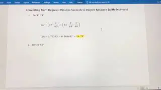 Converting from Degrees-Minutes-Seconds (DMS) to Decimal Form in Degrees