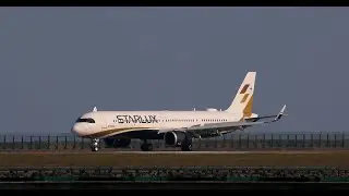 STARLUX Airlines A321neo landing in macau. 星宇航空 A321neo 降落澳門機場