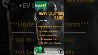 College Football Week 0 | Navy vs. Notre Dame | +EV Bet | ExcelHelpNow | #shorts #football #bets