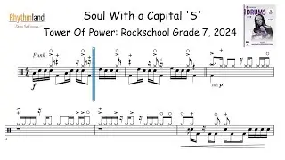 Drum score, how to play 'Soul With a Capital 'S'' - Rockschool Grade 7 drums 2024