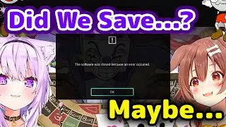 Korone and Okayu Freak Out after getting Error Message during Cuphead Stream【ENG Sub/Hololive】