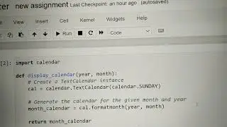 Write a python programming language to create calendar📅. Jupiter Notebook