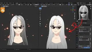 How to change into Anime version in blender  -【Timelapse】