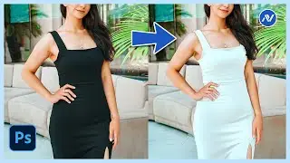 Best Way to Turn BLACK Into WHITE COLOR in Photoshop 2024 | Black Dress to White Photoshop