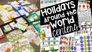 Holidays Around the World Math & Literacy Centers Preview