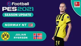 J. RYERSON face+stats (Borussia Dortmund / Norway NT) How to create in PES 2021