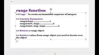 range function in python