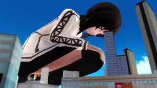 MMD giantess | sock crush the city |