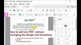 How to edit any PDF  without changing the design and formatting.