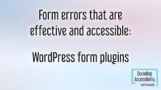 WordPress form plugins & errors